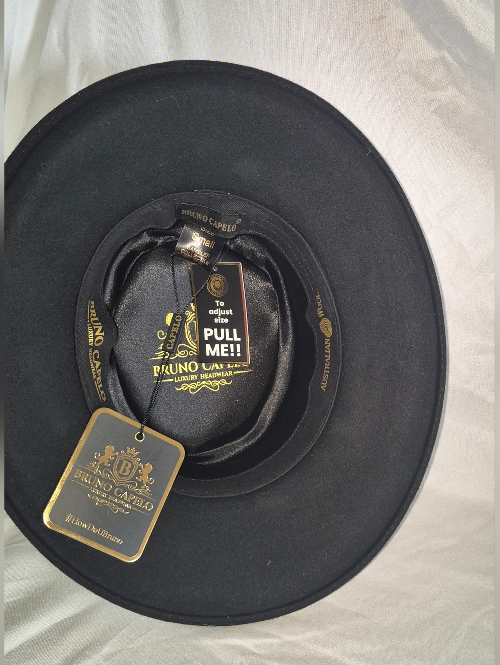 Bruno Capelo Gambler Collection Black Wool Fedora Hat - NWT - Picture 2 of 4